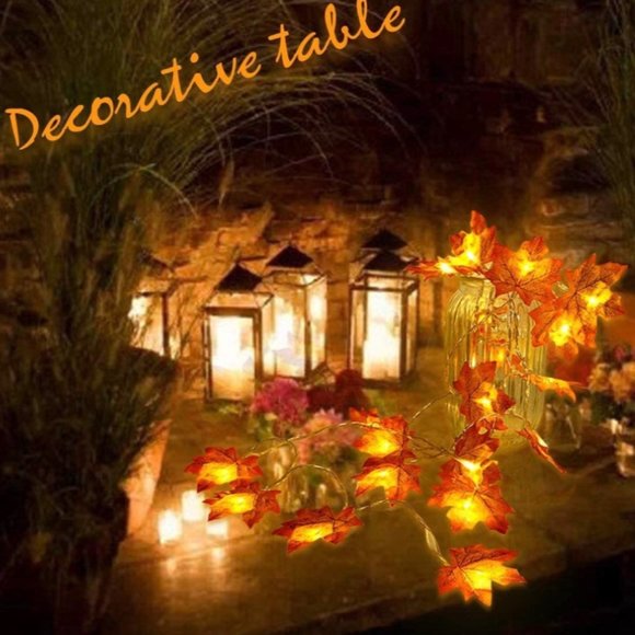 10Ft Maple Leaf String Lights Thanksgiving Christmas  Maple leaf string lights 10ft and 20 LED